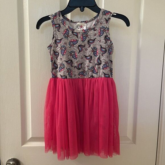 Jenna & Jessie Mermaid Pink Tulle Dress Girls Size 4 - Picture 1 of 13